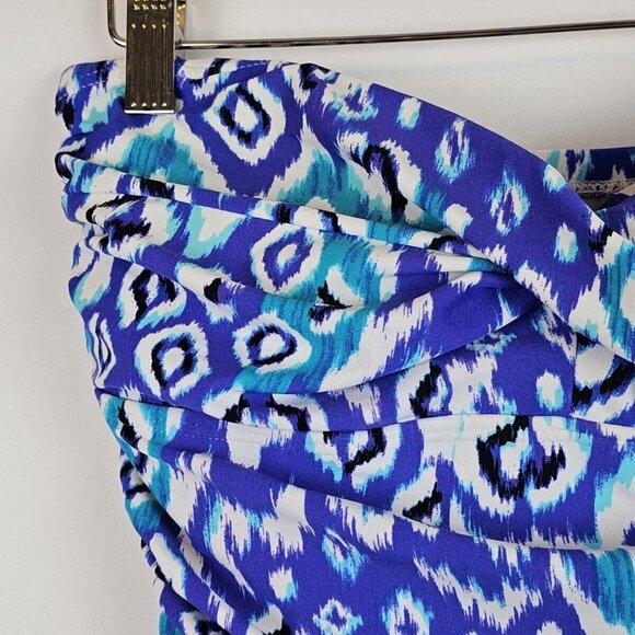 Beach Diva Women's One Piece Swimsuit Size 12 Blue Strapless Padded Swim - Picture 2 of 7